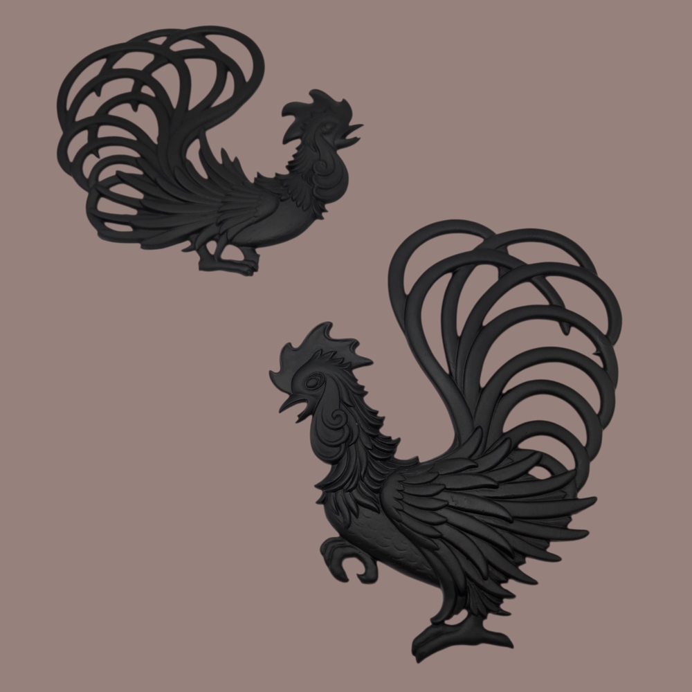 MCM Midwest Metal French Countryside Roosters Wall Decor Vintage